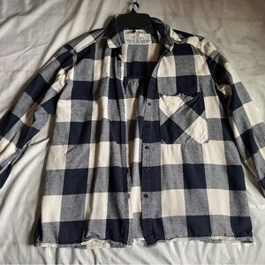 Black and White Checkered Button-Up Shirt